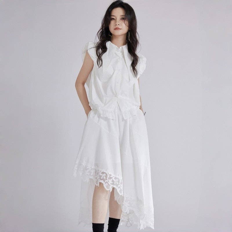 Plush Looks – wholesale Top & skirt set – Women's – Sleeveless Shirt And Skirt Two Piece Set3