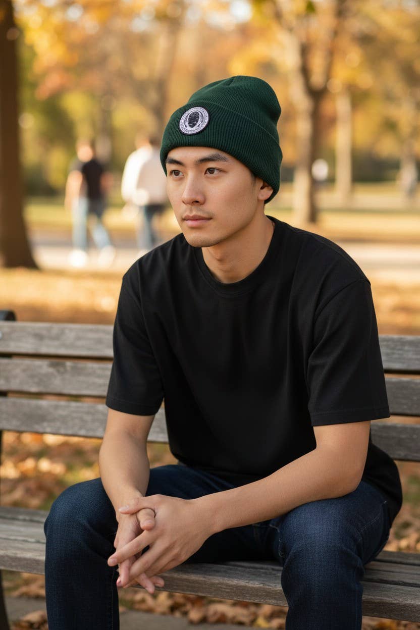 PNW Apparel – Engroshandel Beanie - Unisex – Vintage-inspireret National Park Service logo patch beanie: Ou2