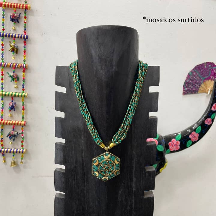 Mosaic necklace for wholesale by Hecho a mano