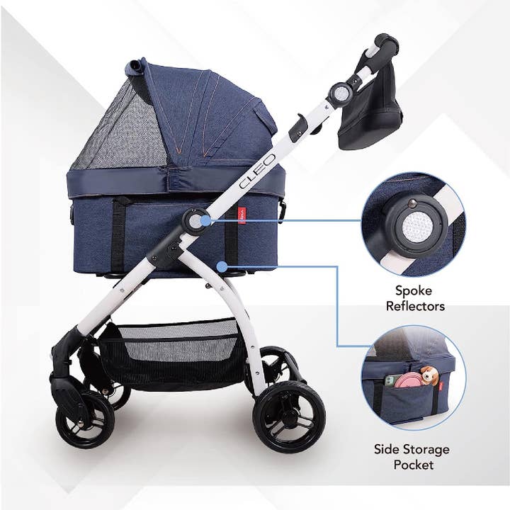 Ibiyaya - Wholesale Pet Carrier - Cat/Dog - CLEO Travel System Pet Stroller Medium Luxury Pram5