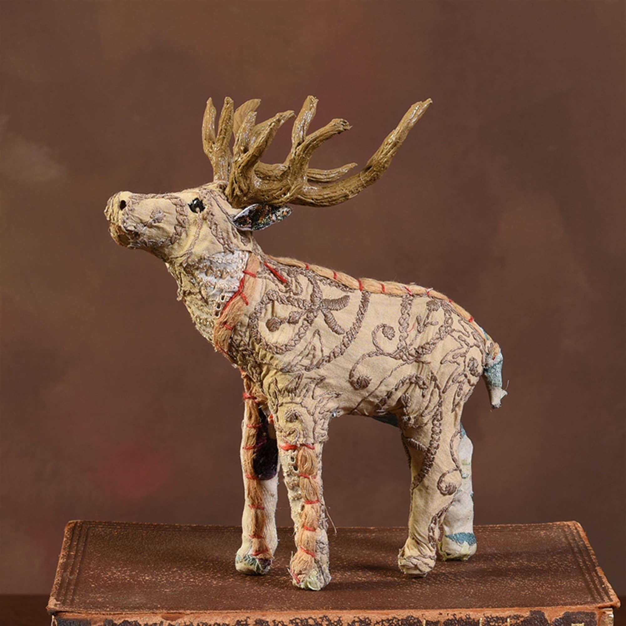 HomArt - Wholesale Decorative Tabletop Object - Bavarian Forest Stag Standing - Petite - Beige2