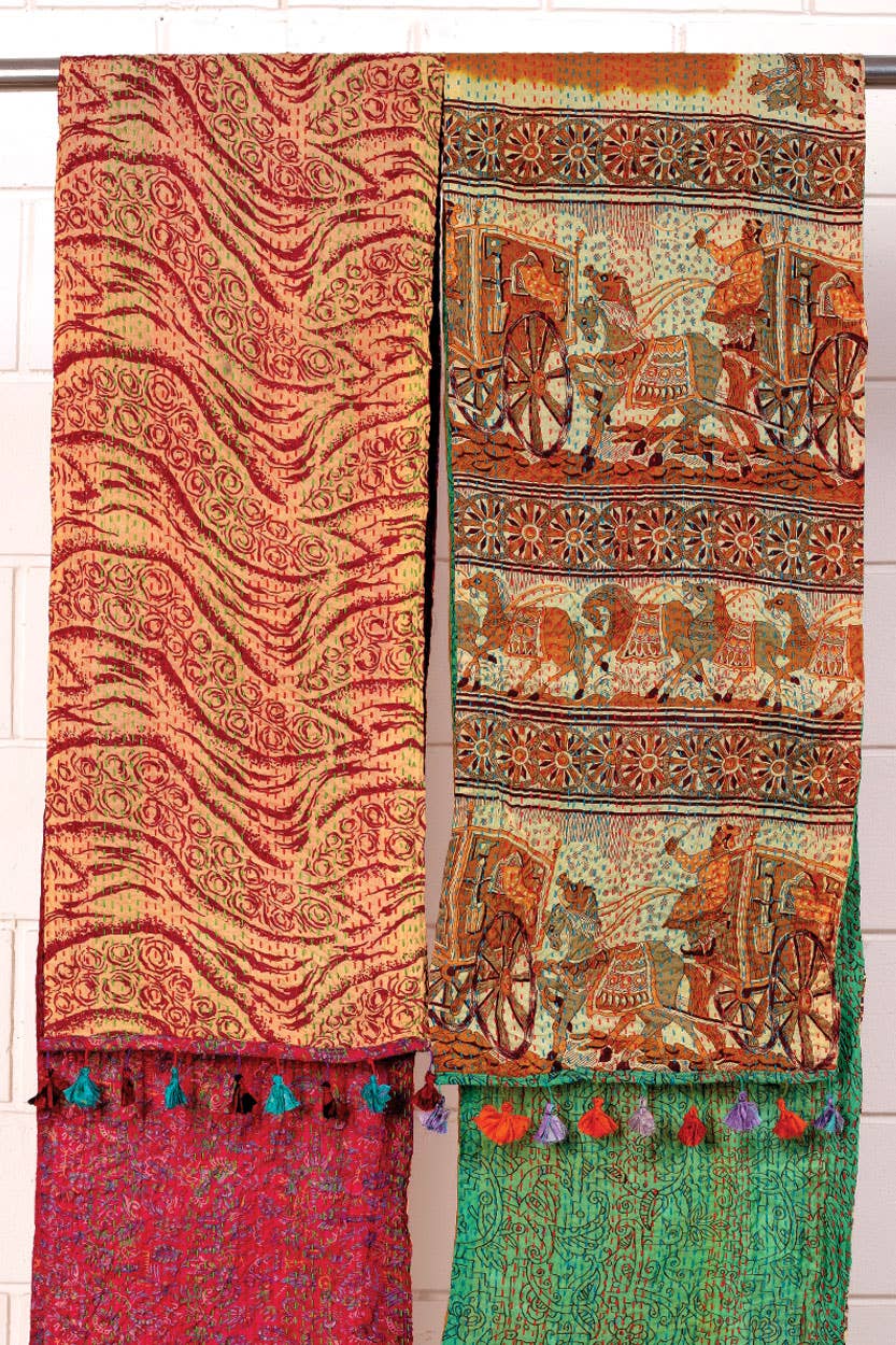 Sevya Handmade - Wholesale Scarf - Women's - Kantha Silk Sari Scarves5