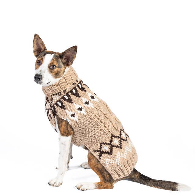 Sandy Cable Knit Dog Sweater for wholesale by CHILLY DOG LLC