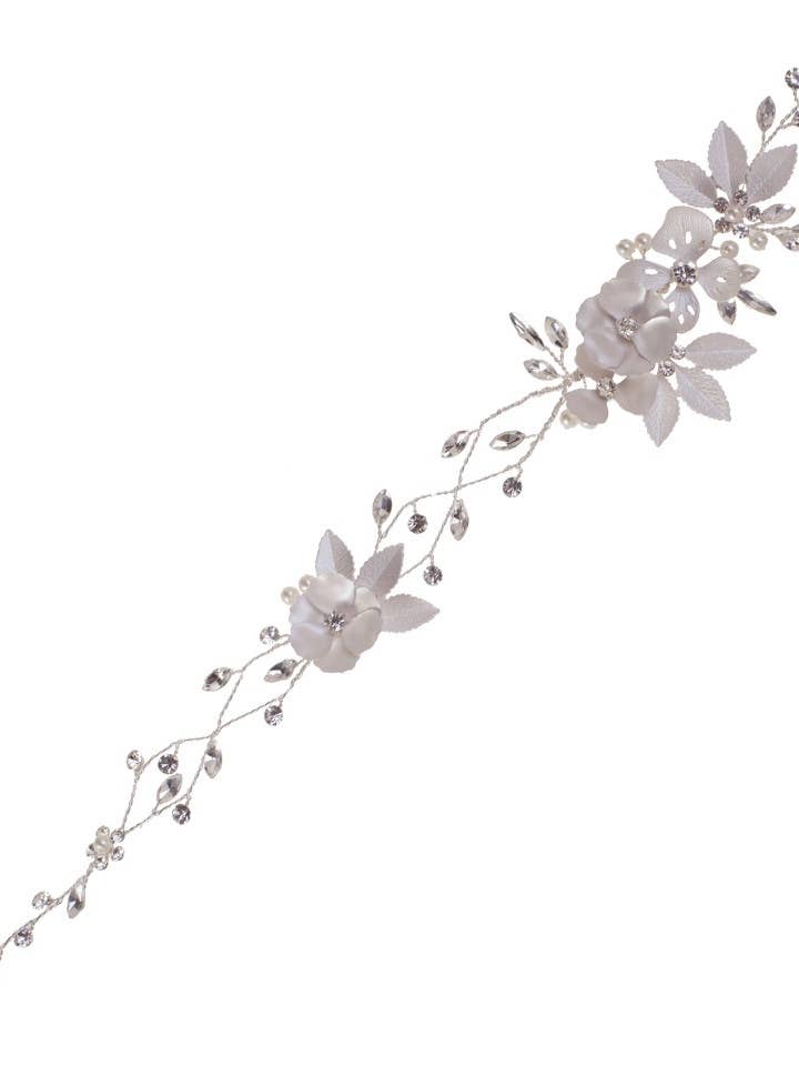 Carina Silver Crystal Ribbon for wholesale by Flormoda