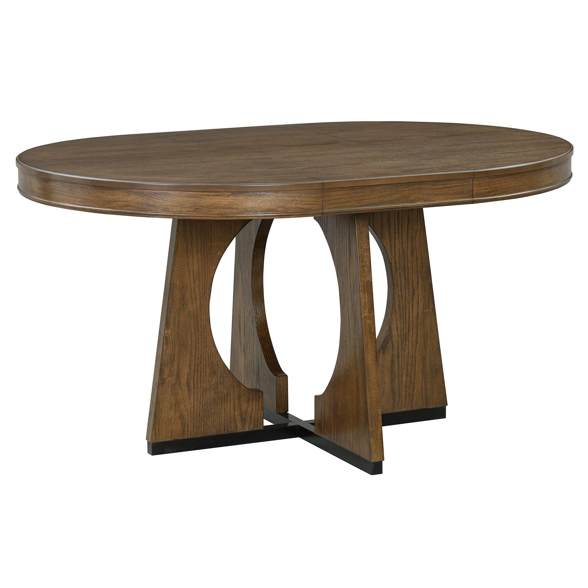 39F Inc. - Vente Salon de terrasse - Ensemble de salle à manger extensible rond en noyer de 5 pièces pour 4 personnes49