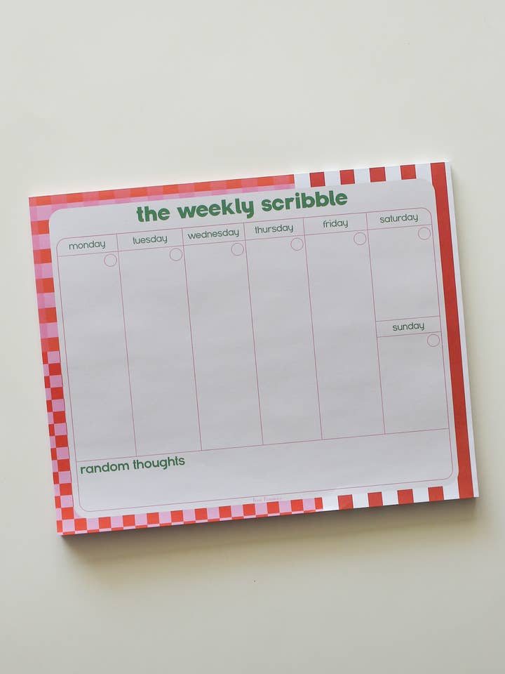 The Weekly Scribble Planner Pad for wholesale by Bon Femmes