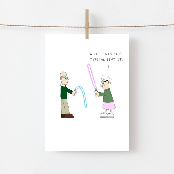 Lightsaber Duel Anniversary Card for wholesale by AJS STUDIOS