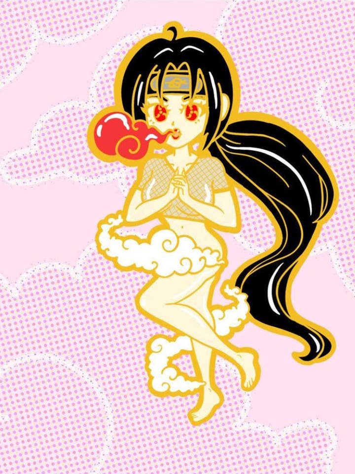 Jutsu Run Away Patreon Pin for wholesale by Basura Gang