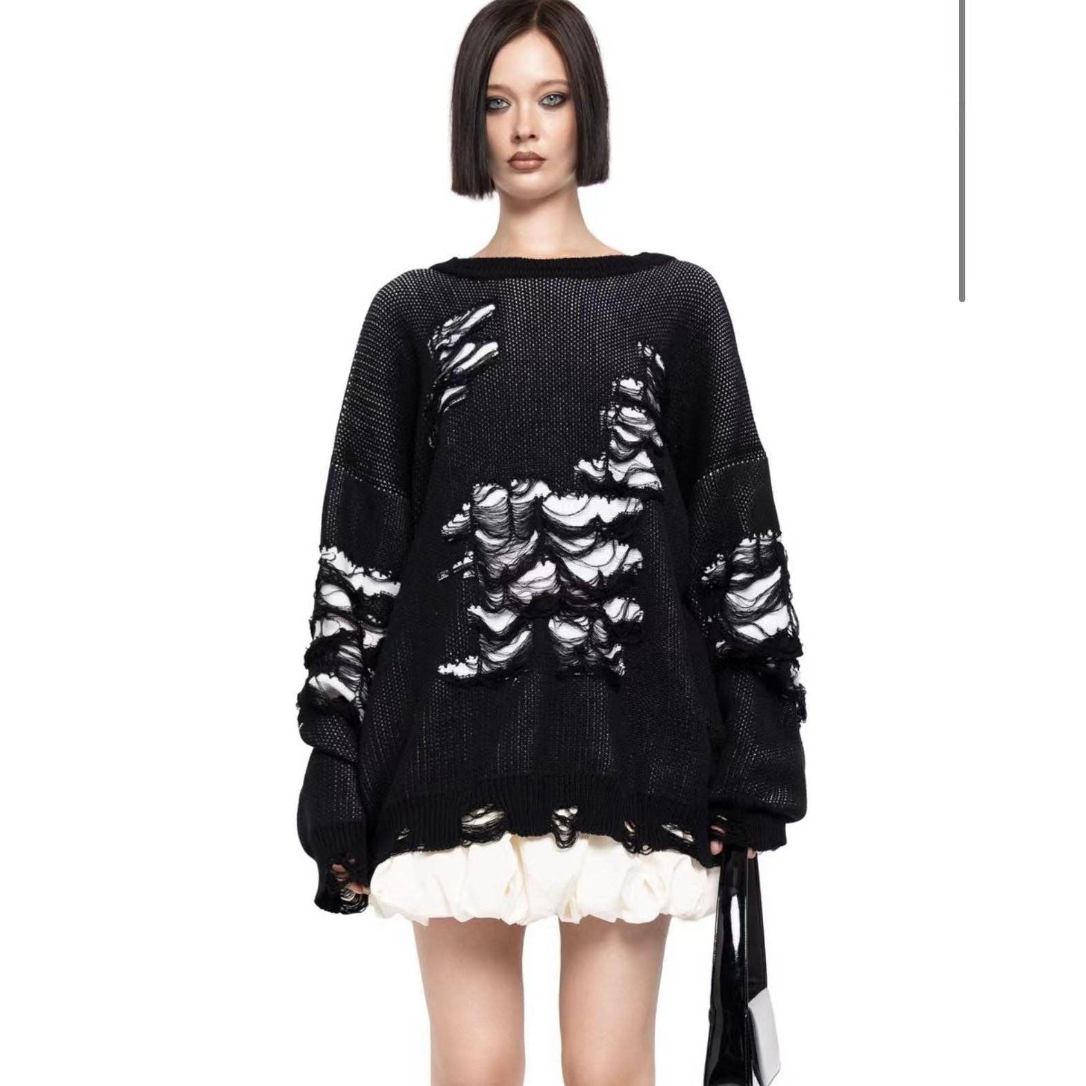 Marayn - Wholesale Knit Sweater - Women's - 2025 NEW Oversized Knit Chic Distressed  Cozy Autumn Vibes4