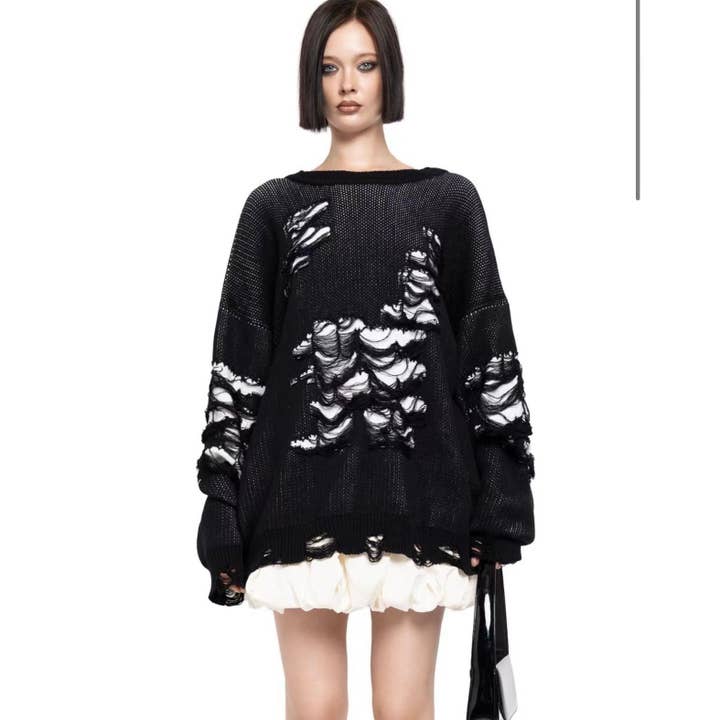 Marayn - Wholesale Knit Sweater - Women's - 2025 NEW Oversized Knit Chic Distressed Cozy Autumn Vibes4