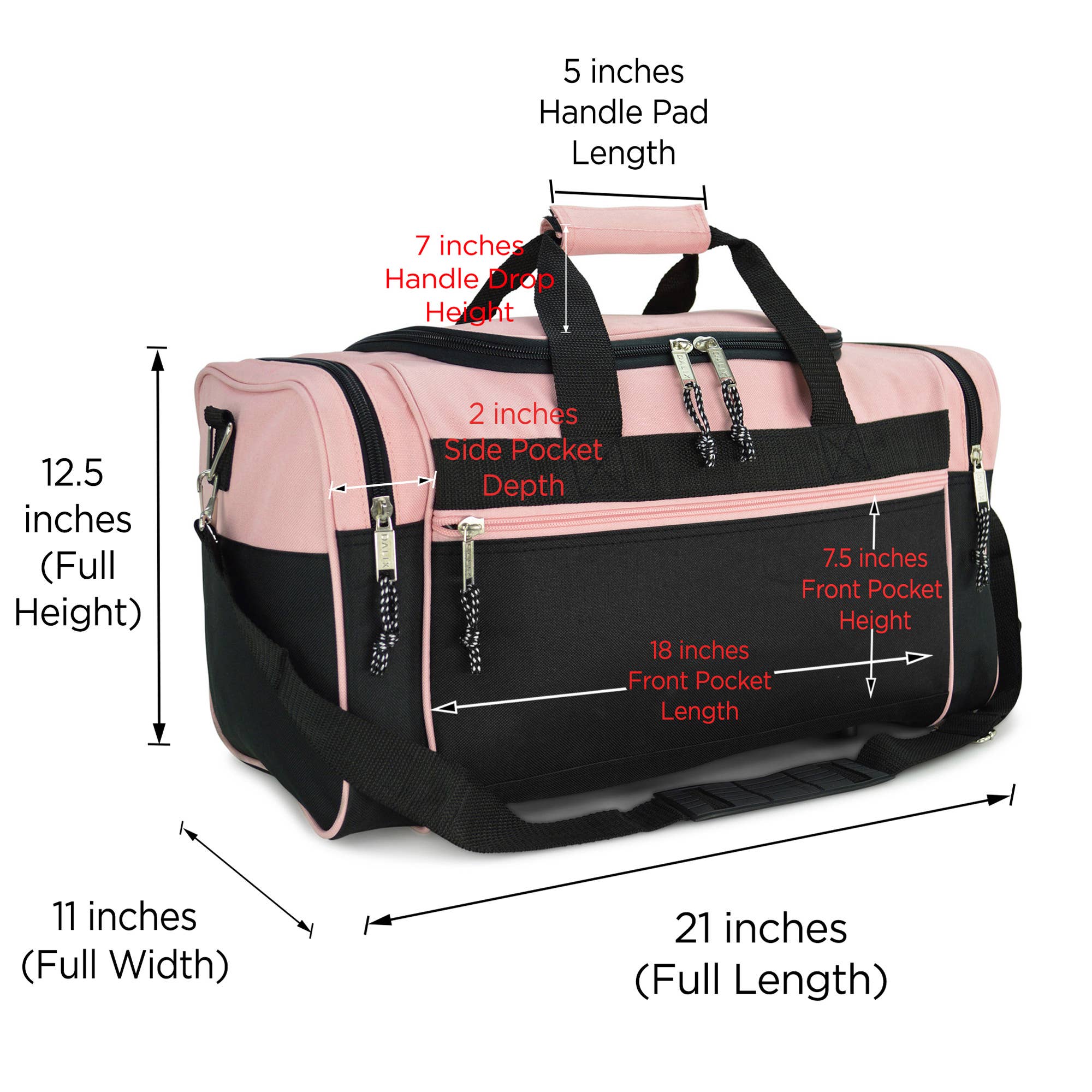 Dalix - Wholesale Weekender Bag - Unisex - DALIX 21" Blank Sports Duffle Bag Gym Bag Travel Duffel46
