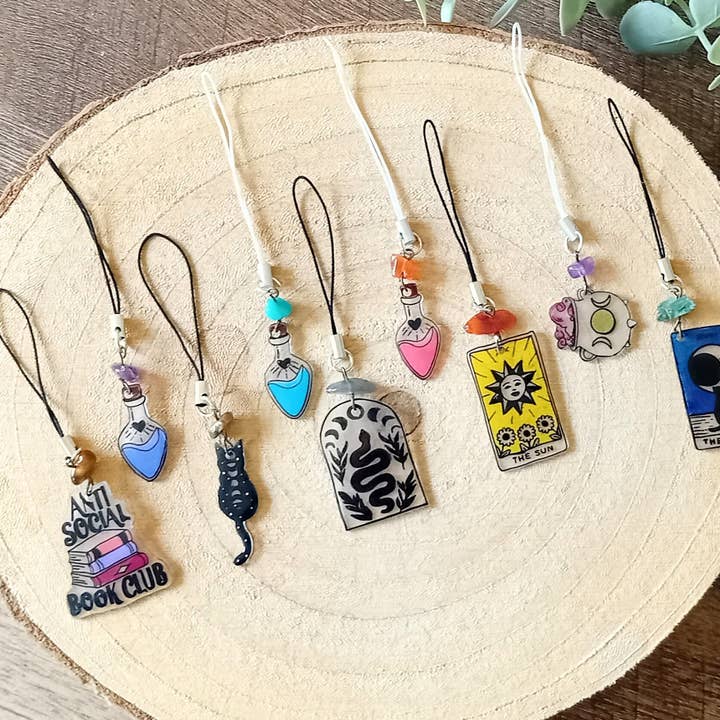 La baleine qui embosse - Wholesale Phonecase Strap - Tarot Card Phone Charm Sun & Carnelian4