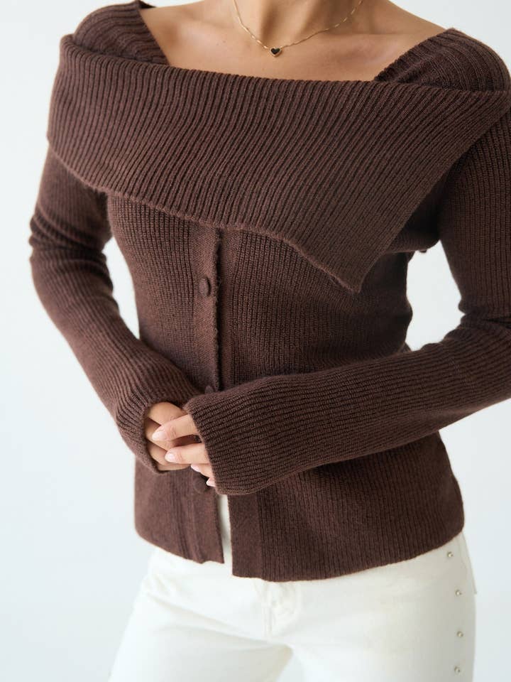 Design company-Fatma Balkir - Wholesale Knit Sweater - Women's - Asymmetric Neckline Women’s Knit Sweater11