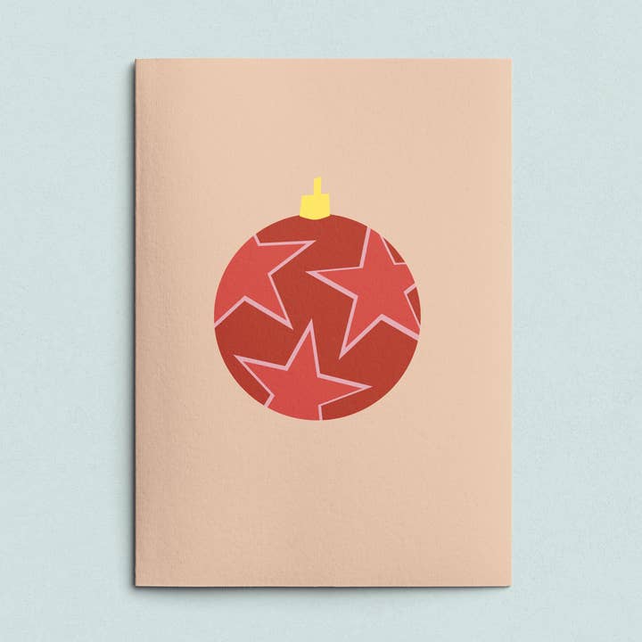 Folded Card | Xmas Ball Stars Mocca for wholesale by Likestationery
