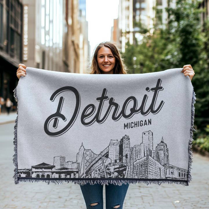 Detroit Michigan City Blanket for wholesale by Benoit's Design Co.