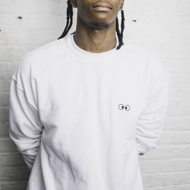 SWEATSHIRT: Velo Cruzado e Gola Cruzada por atacado de Googly Eye Cru