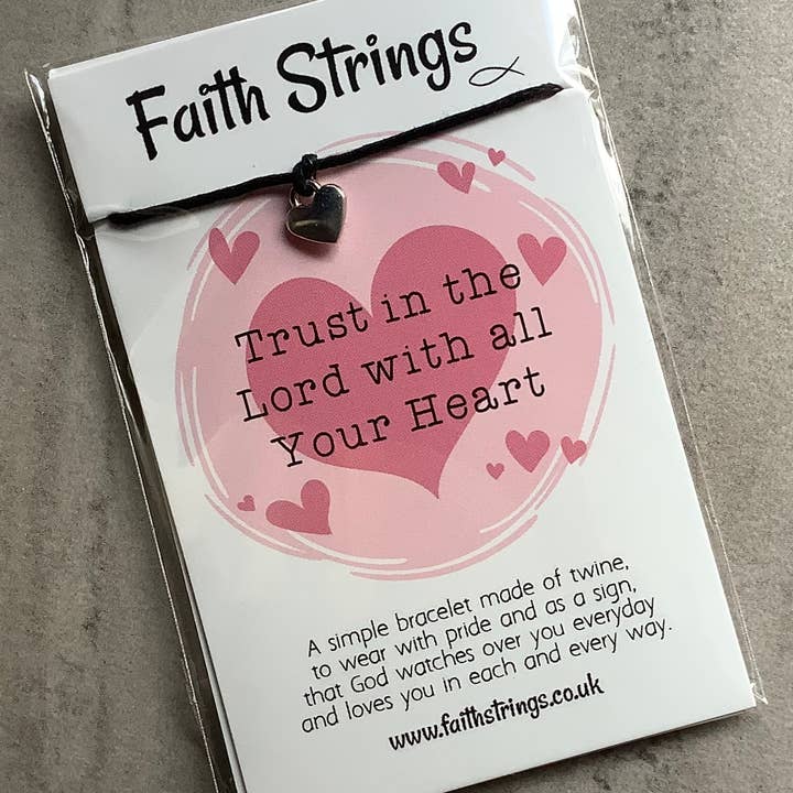 Faithstrings - Wholesale Charm/dangle bracelet - Heart Christian Gift Faith Strings Gift Wish Bracelet Lord1