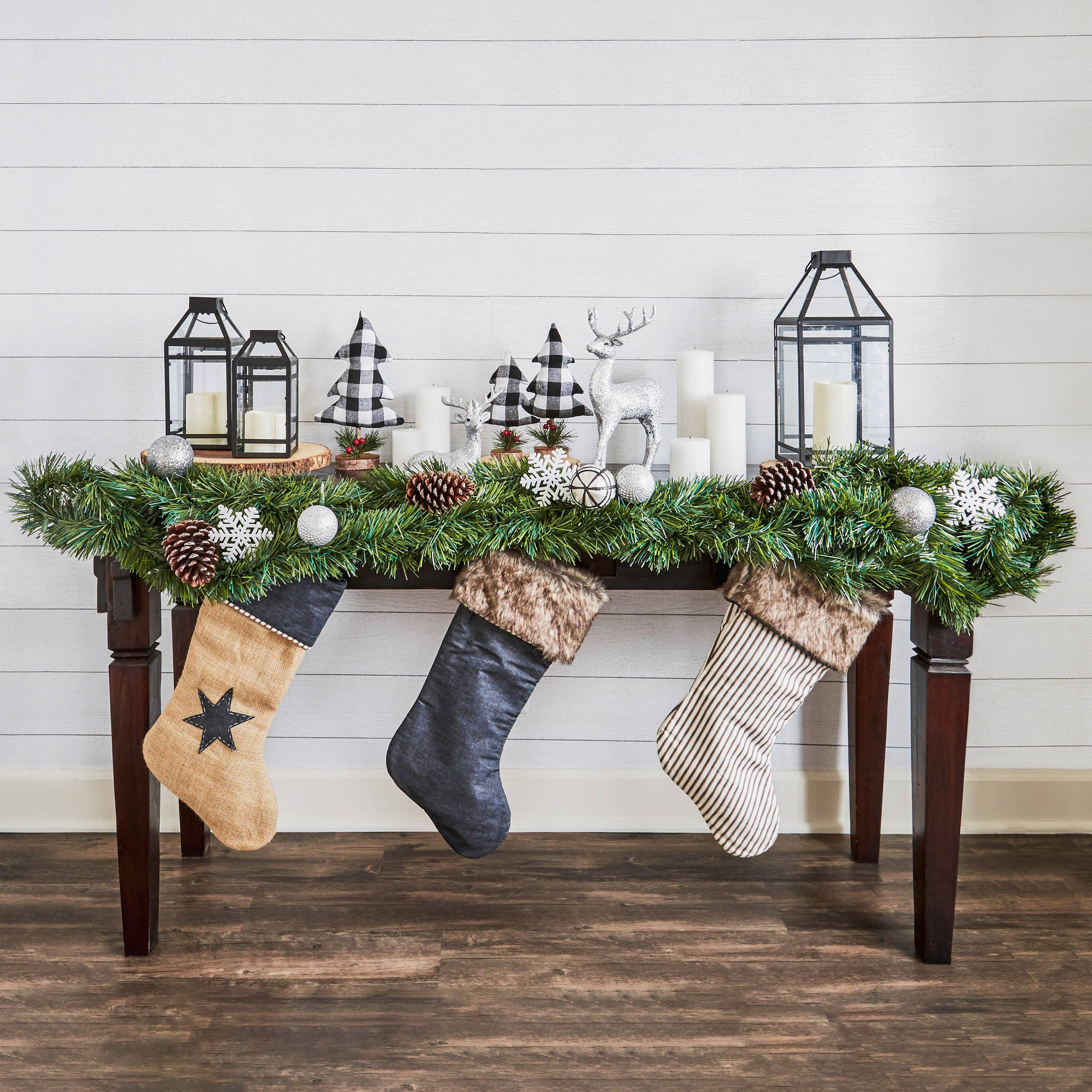 Gigi Seasons - Vente Collants festifs - Bas à rayures avec revers en fausse fourrure2