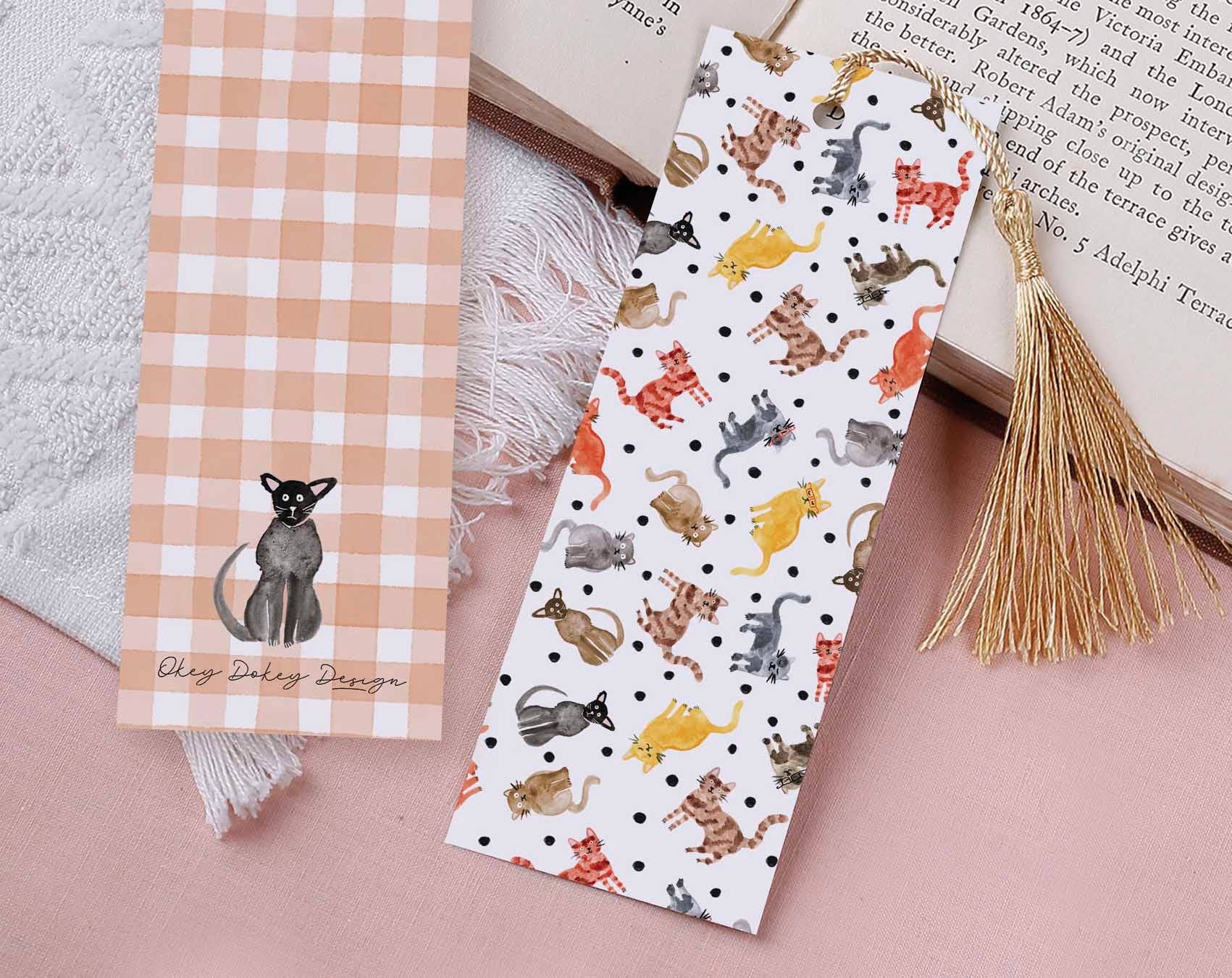 Making Meadows Ltd - Vendita all'ingrosso Segnalibro - Bookmark | Segnalibro di carta con gatti a pois con nappa2