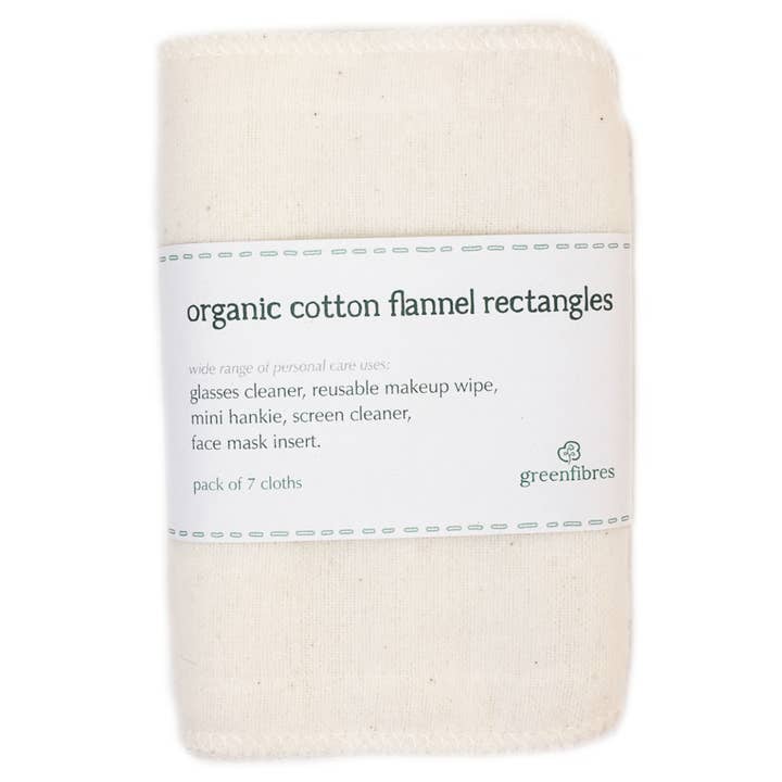 Greenfibres – Großhandel Wattepad – Bio-Flanellstoff vorgefertigte Rechtecke – Packung mit 7 Stück