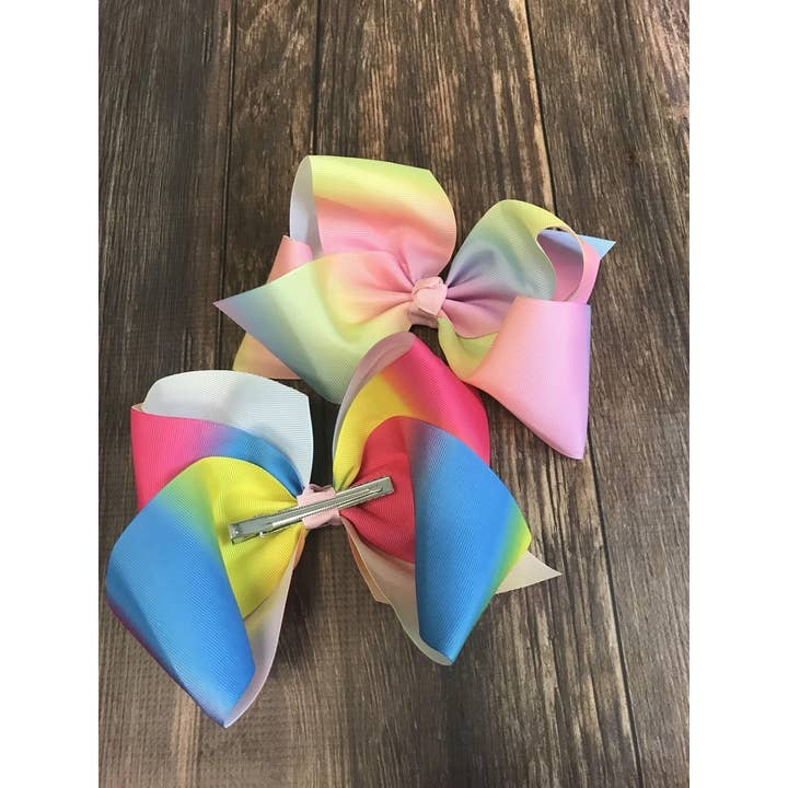 The Hair Bow Company - Wholesale Hair Bow - Kids - Rainbow Print Texas Size Hair Bows