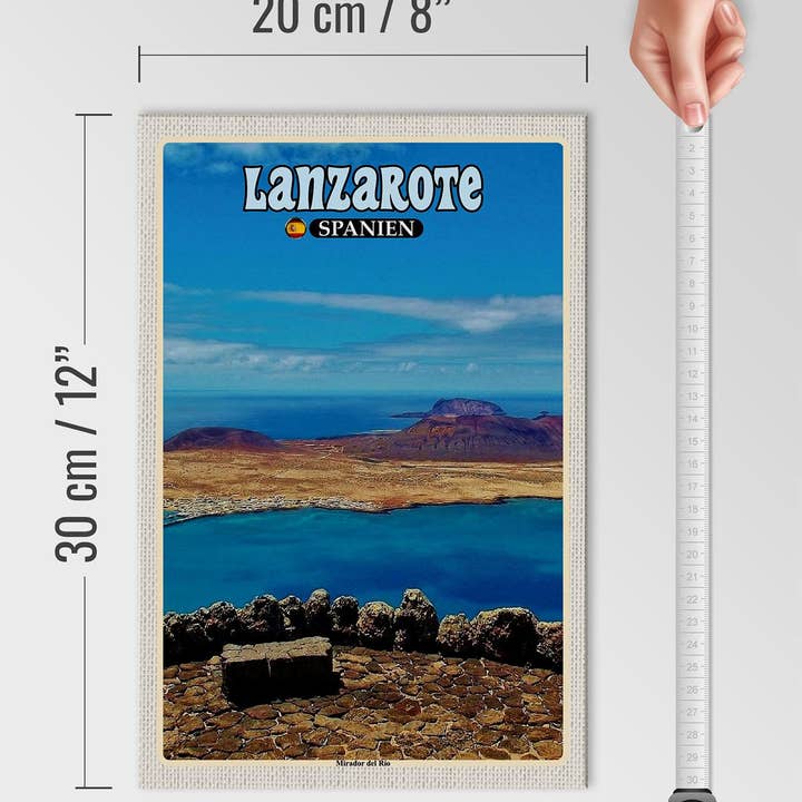 Femer - Wholesale Sign - Travel sign 20x30 cm Lanzarote Spain Mirador del Rio sign wooden sign4