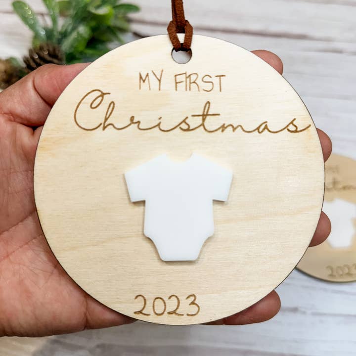 Baby My First Christmas Ornament for wholesale by Kendalia Barn