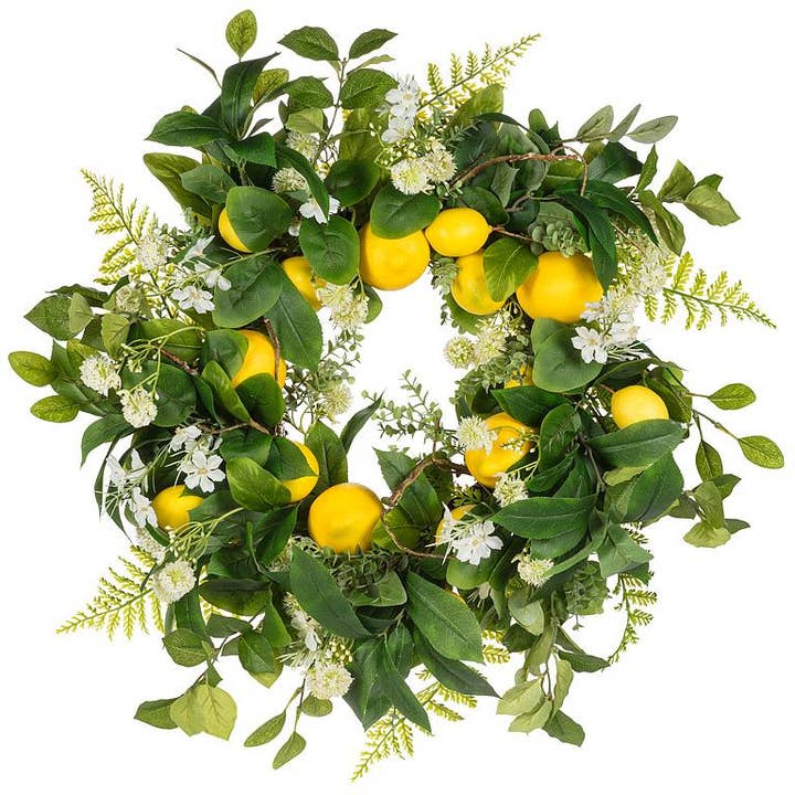 Corona grande de limones y flores-56 cm de diámetro para venta al por mayor de Abbott