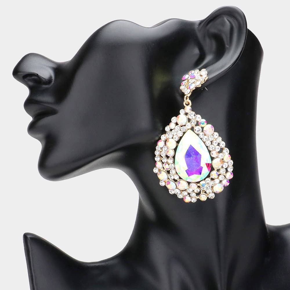 Sensibling Corp. - Wholesale Dangle Earrings - Teardrop Rhinestone Embellished Dangle Evening Earrings26