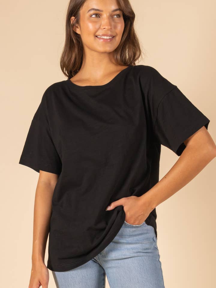 Sunday Morning Oversized Short Sleeve Top for wholesale by Before You Collection