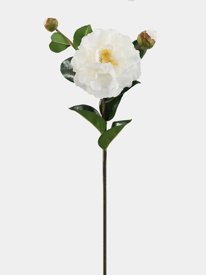 Real Touch White Camellia 28.5” for wholesale by Prestige Botanicals