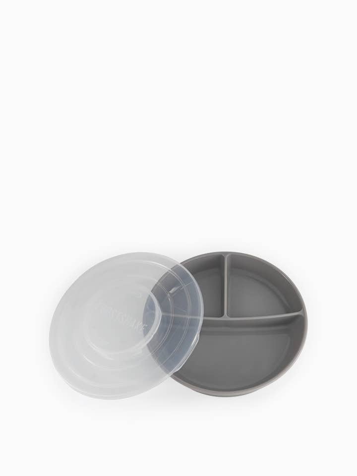 Twistshake — assiette compartimentée 6+ mois, gris pastel pour la vente par Twistshake