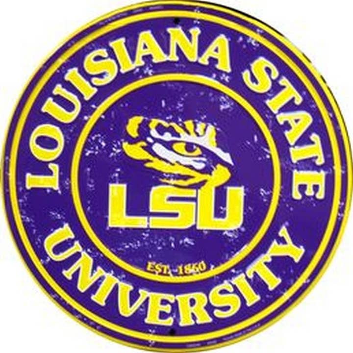 LSU Tiger 12" - Round Signs for wholesale by Signs 4 Fun