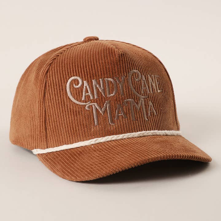 Fashion City - Wholesale Trucker Hat - Women's - CANDY CANE MAMA Corduroy Rope Trucker Hat6