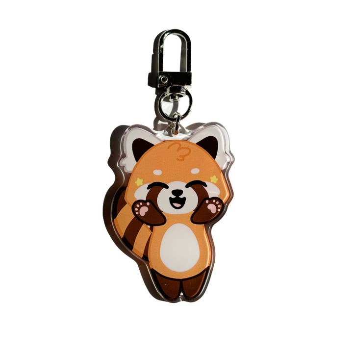 Riku Red Panda "Cheerful" Keychain for wholesale by Cyndercake