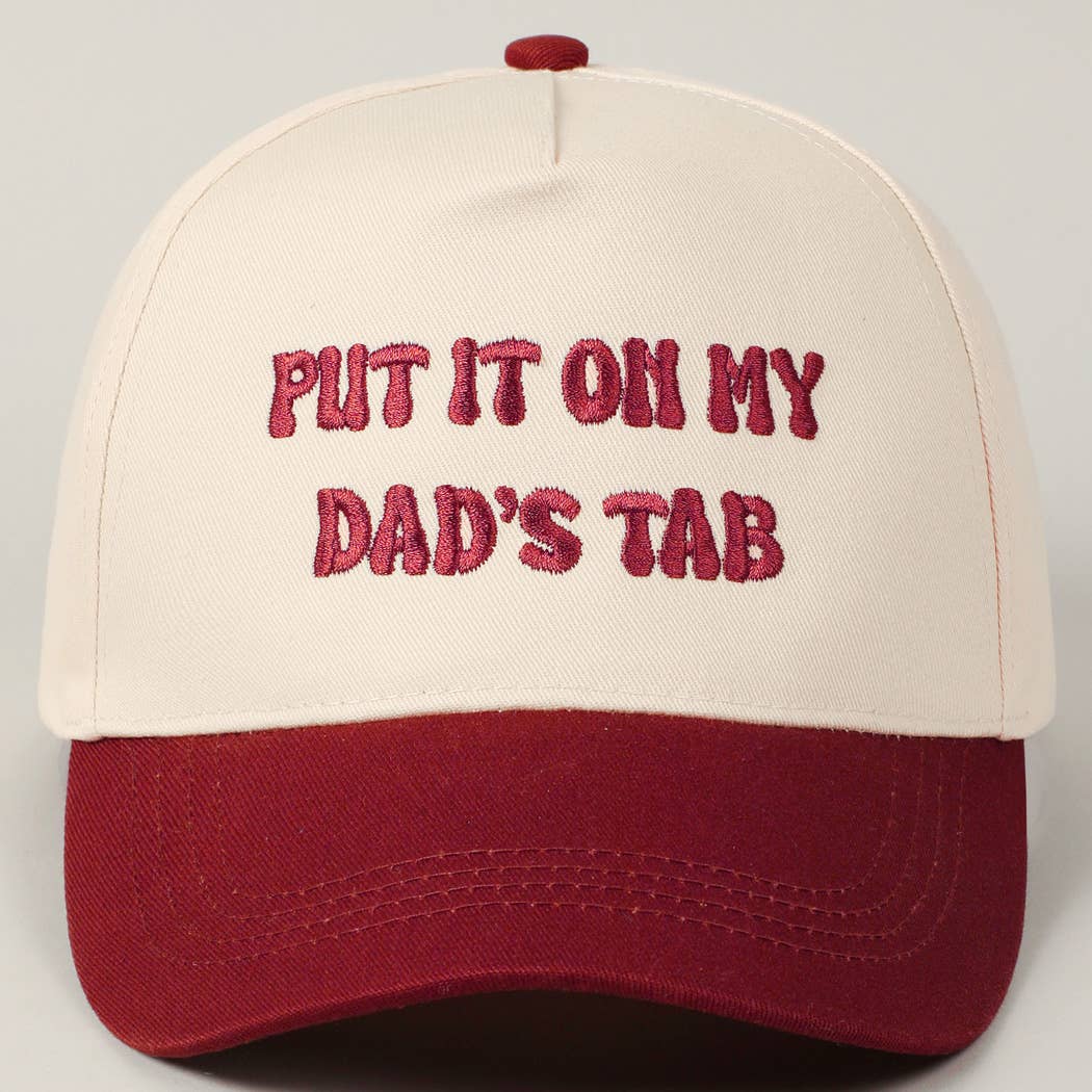Fashion City - Wholesale Baseball Cap - Unisex - Put It On My Dad's Tab Embroidery Two-Tone Hat15