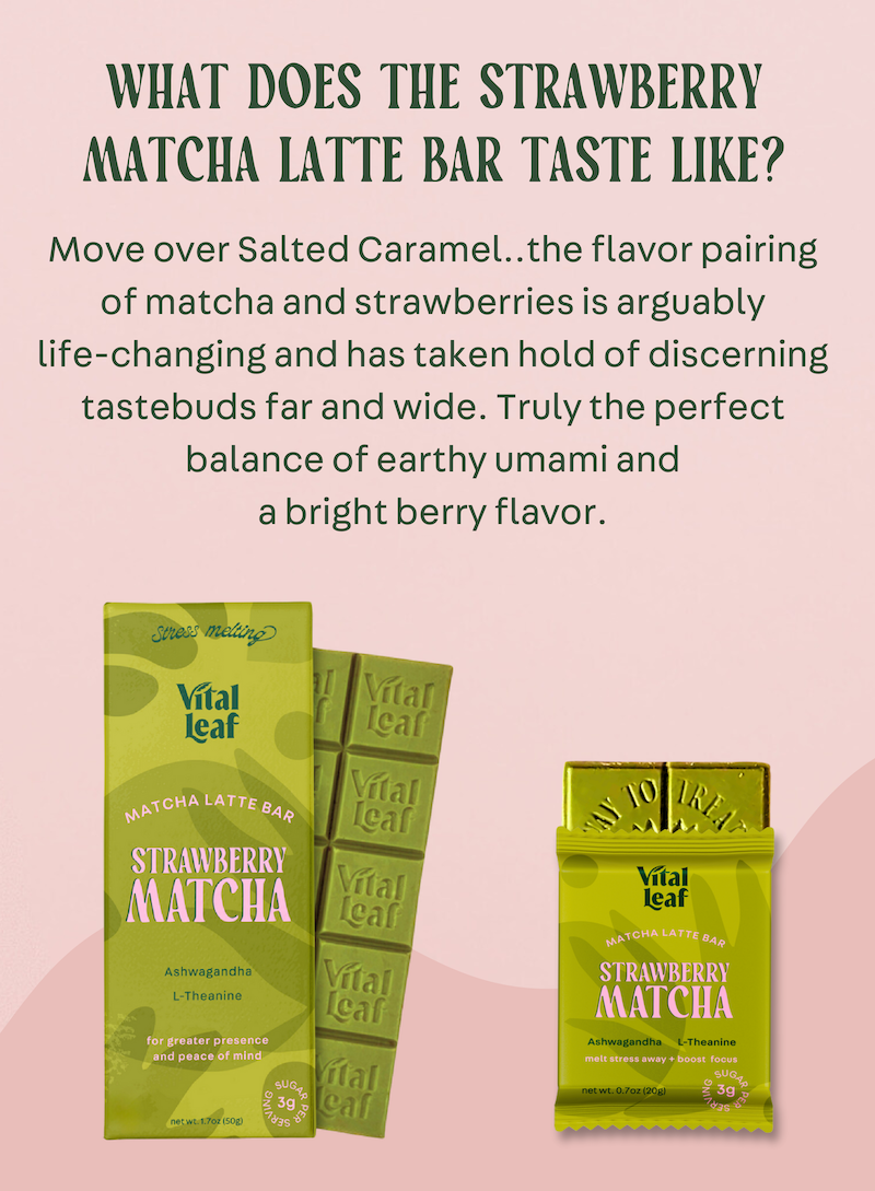 Vital Leaf - Vente Barre chocolatée - Tablette de chocolat Matcha pour réduire le stress et améliorer la concentration : boîte de 129