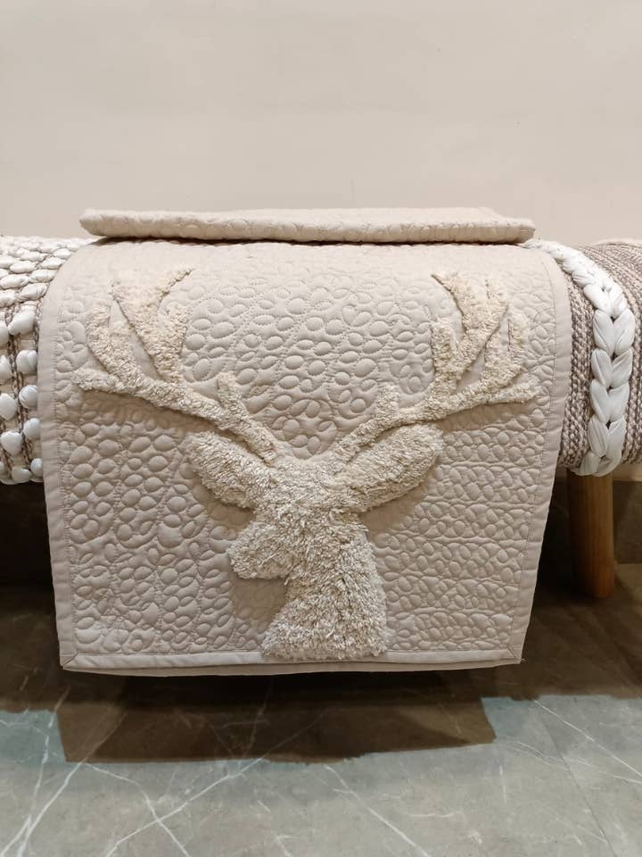 Quilted Tufted Christmas Table Runner | Handmade Runner for wholesale by Eyda Homes