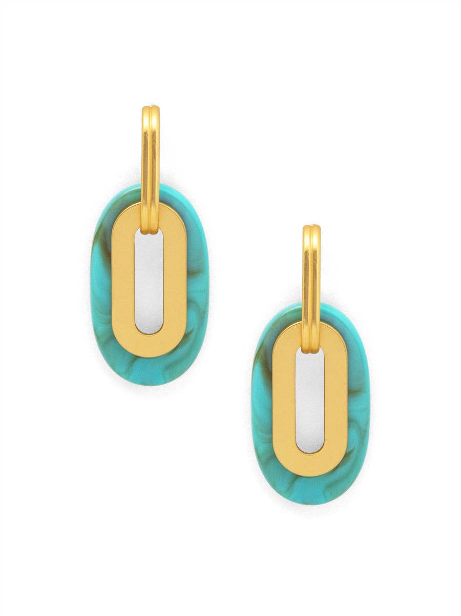 ZENZII Jewelry - Wholesale Dangle Earrings - Resin and Metal Oval Drop Earring1