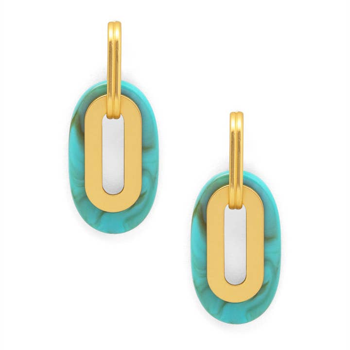 ZENZII Jewelry - Wholesale Dangle Earrings - Resin and Metal Oval Drop Earring1