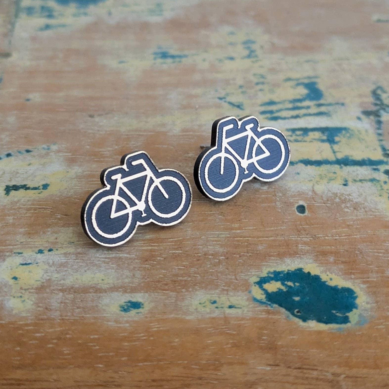 Samantha's Studio - Wholesale Stud/post earrings - Bike stud earrings, bicycle earring, bicycles, bikes