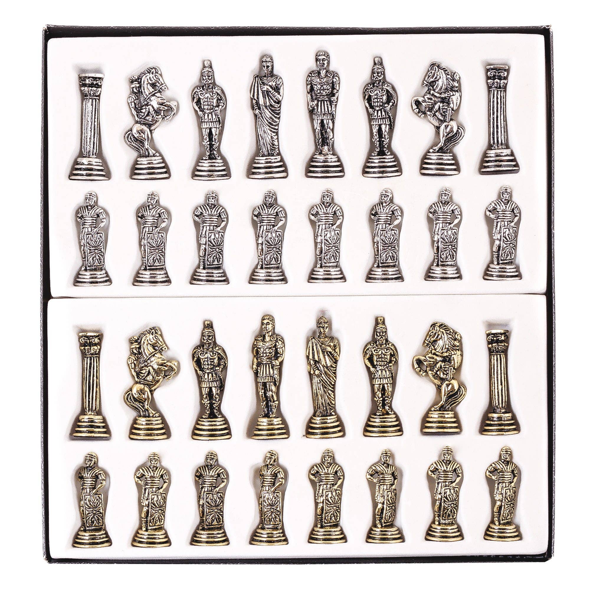 ARTIA LTD - Wholesale Board Game - Olive Wood Chess, Brown Squares & Metal Chess Pieces Roman5