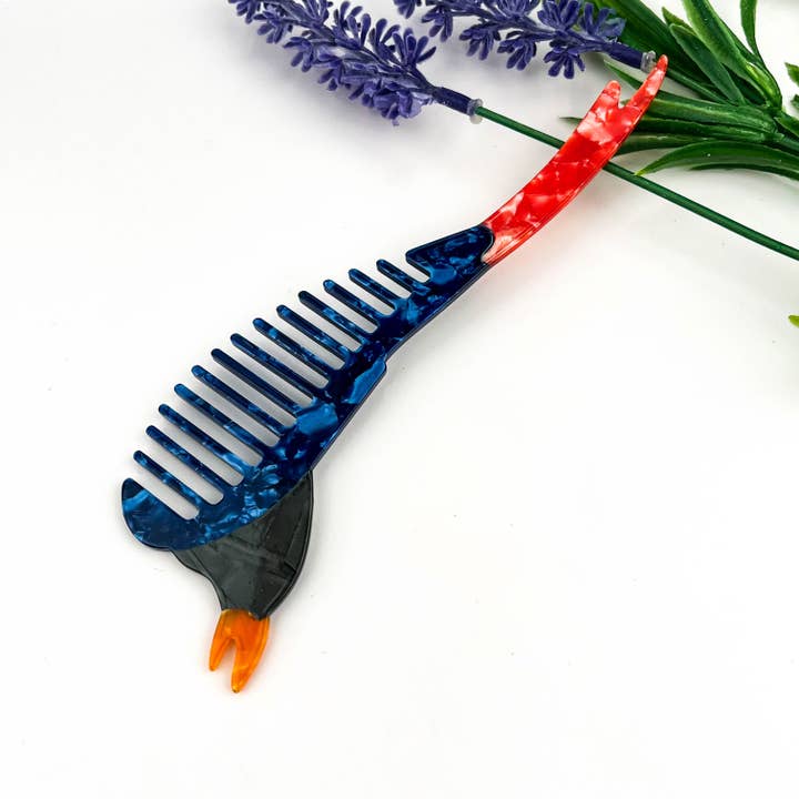 Blauw Schattige Zwaluw Acetaat Haar Kam – Creatieve Vintage Stijl voor groothandel op Faire4