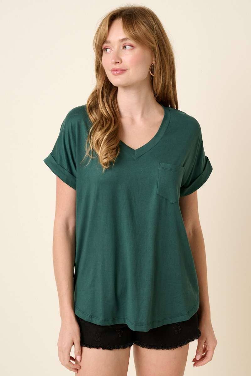 mittoshop – Engroshandel Strikket top - Dame – T9153 - DTY V-HALS MED 1 LOMMEDETALJE DOLMAN STRIKKET TOP53