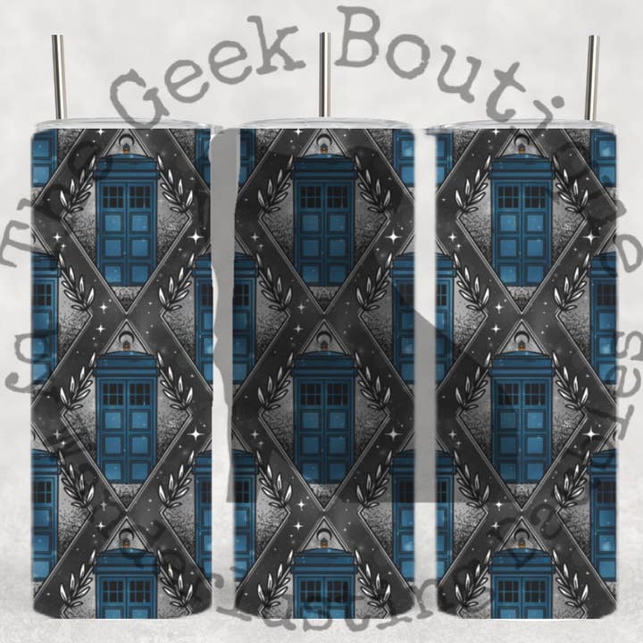 The Geek Boutique - Wholesale Insulated Mug/Tumbler - Police Box Collage Sci Fi TV Show Doctor Tumbler