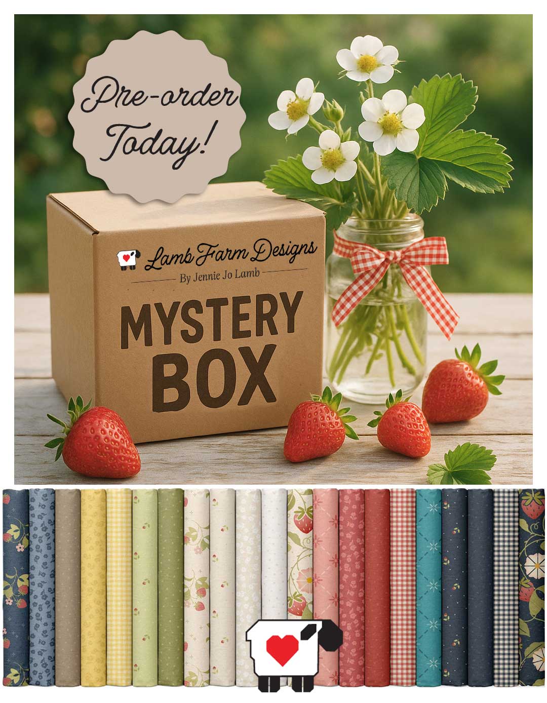 Lamb Farm Designs - Wholesale Craft Sewing Kit - PRE-ORDER Strawberry Patched Mystery Box