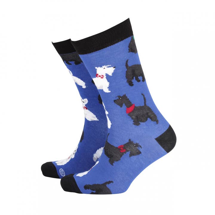 Scottie Dogs - Mens Bamboo Socks for wholesale by Smiling Faces