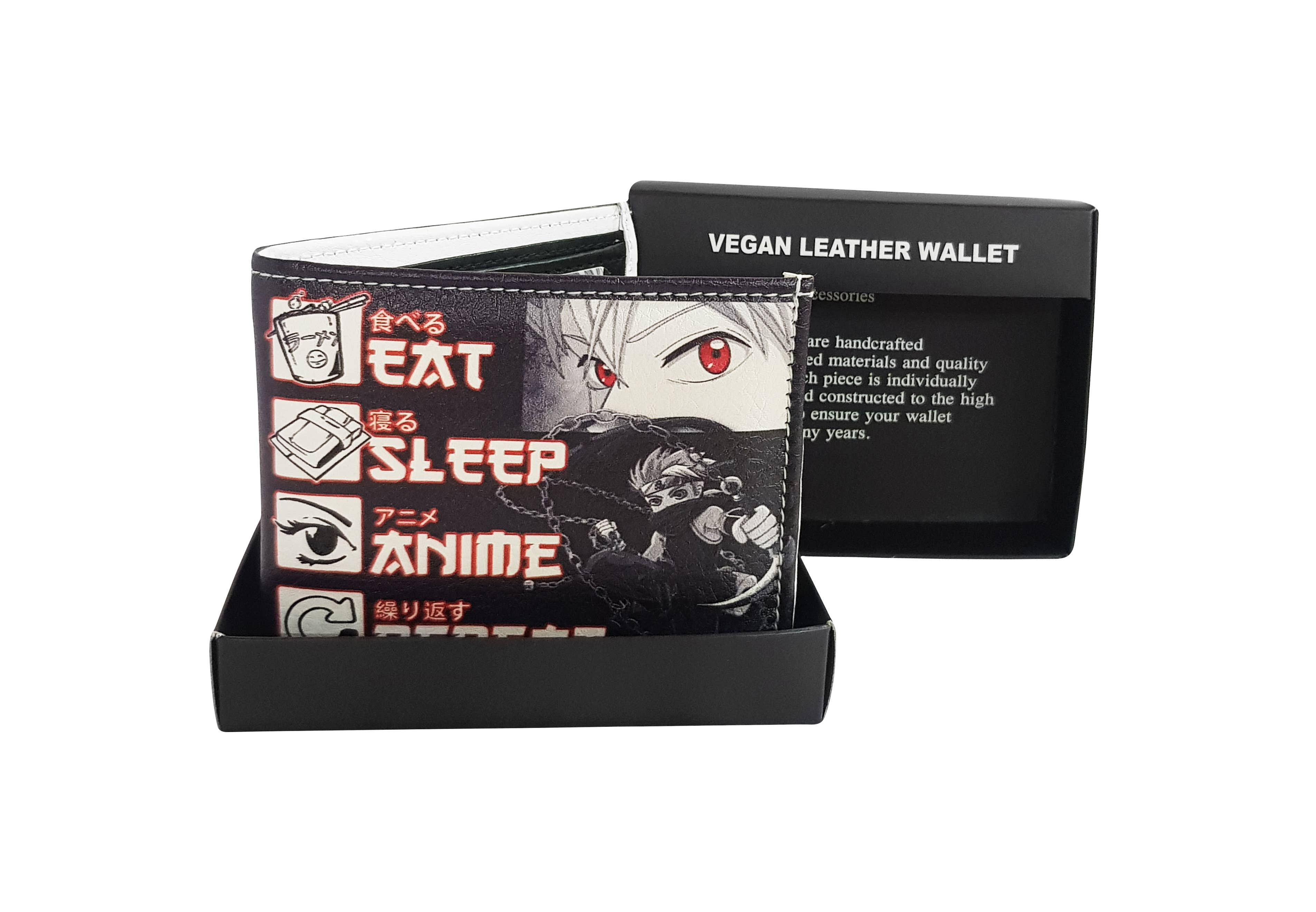 Leather Impressions Inc – wholesale Wallet – Women's – Eat Sleep Anime Repeat Vegan Bi Fold Wallet #VL6525