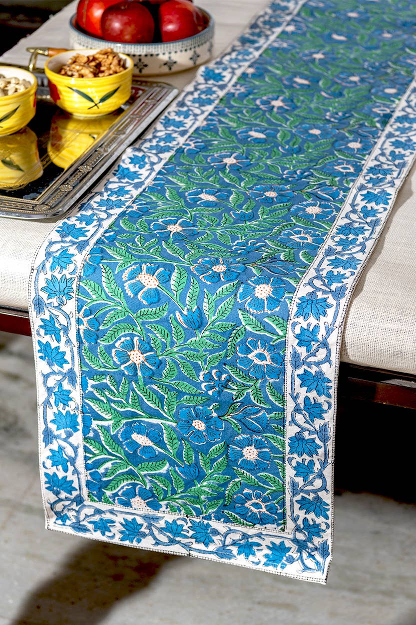 Sevya Handmade - Wholesale Table Runner - Sage & Blue Table Runner1