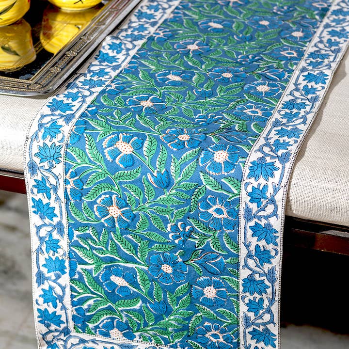 Sevya Handmade - Wholesale Table Runner - Sage & Blue Table Runner1